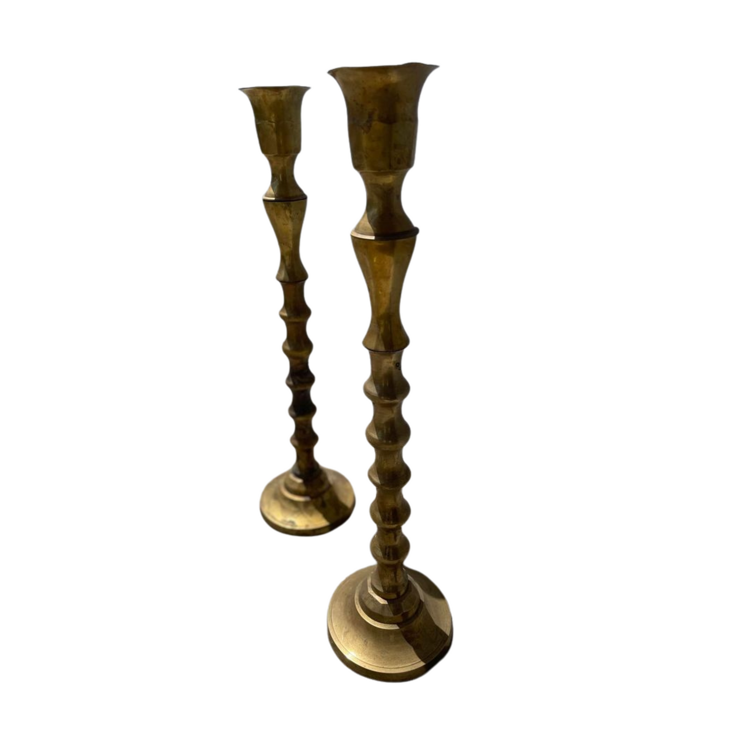 Vintage Twin Brass Candle Holders