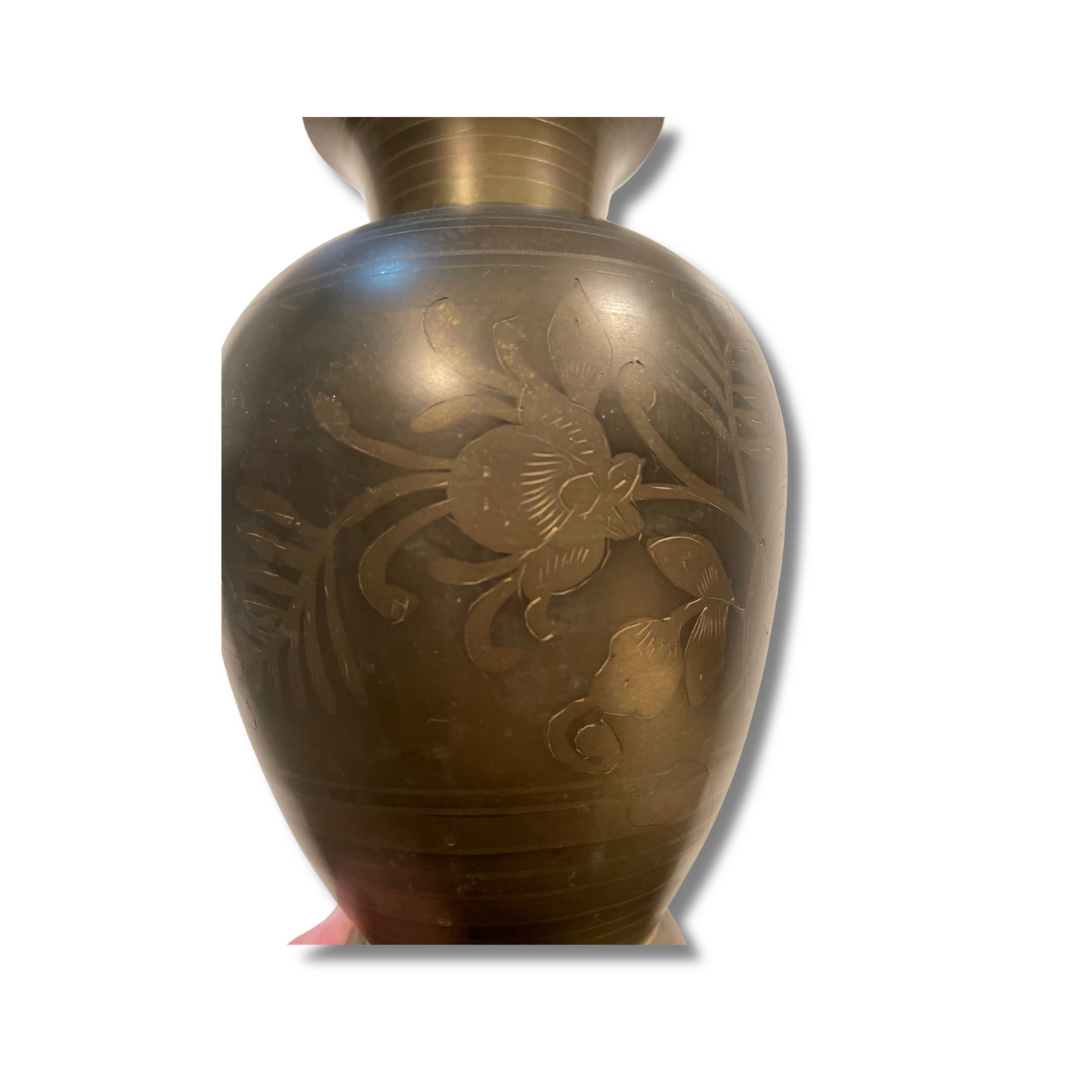 Vintage Brass Etched Vase